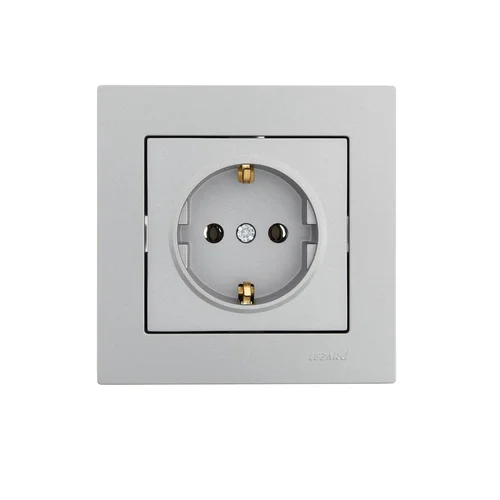 Розетка 1-м СП Vesna с заземл. ПБТ механизм платина LEZARD 742-3588-122B