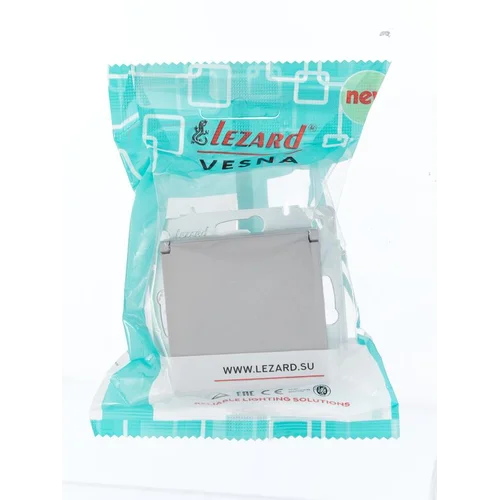 Розетка 1-м СП Vesna с заземл. с крышкой ПБТ механизм платина LEZARD 742-3588-123B