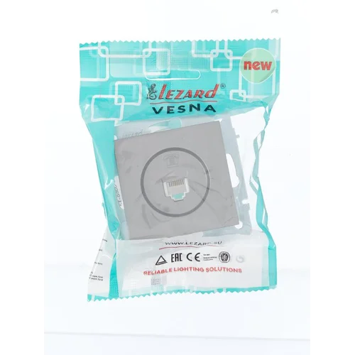 Розетка телефонная СП Vesna евро стандарт механизм платина LEZARD 742-3588-137