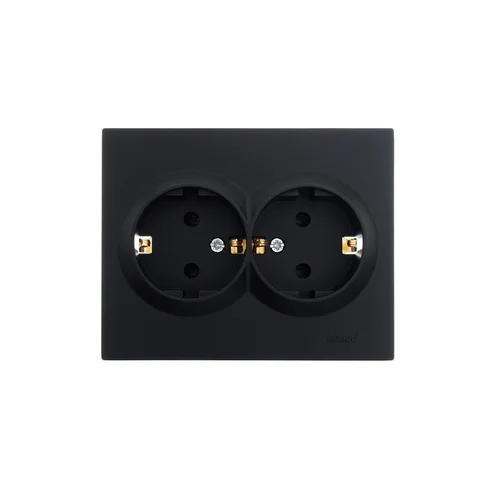 Розетка 2-м СП VESNA с заземл. ПБТ черн. бархат LEZARD 742-4200-127B Розетка 2-м СП VESNA с заземл. ПБТ черн. бархат LEZARD 742-4200-127B