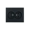 Розетка 2-м СП VESNA без заземл. ПБТ черн. бархат LEZARD 742-4200-128B