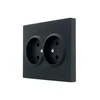 Розетка 2-м СП VESNA без заземл. ПБТ черн. бархат LEZARD 742-4200-128B