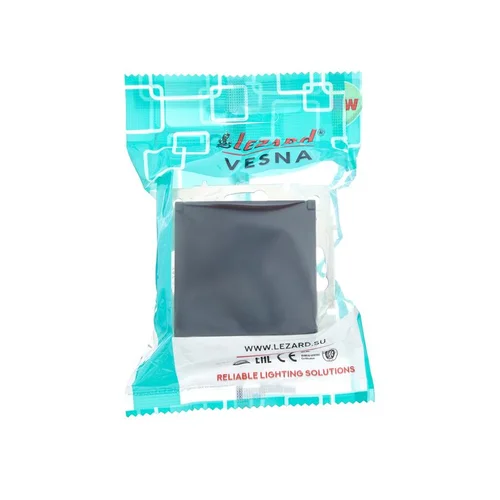 Розетка 1-м СП Vesna с заземл. с крышкой ПБТ механизм черн. бархат LEZARD 742-4288-123B