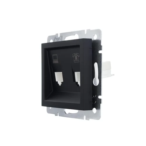 Розетка компьютерная + телефонная 1-м СП Vesna механизм черн. бархат LEZARD 742-4288-143 Розетка компьютерная + телефонная 1-м СП Vesna механизм черн. бархат LEZARD 742-4288-143