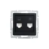 Розетка компьютерная + телефонная 1-м СП Vesna механизм черн. бархат LEZARD 742-4288-143 Розетка компьютерная + телефонная 1-м СП Vesna механизм черн. бархат LEZARD 742-4288-143