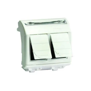 Розетка компьютерная 2-м СП 2мод. Brava RJ45 кат.5E бел. DKC 76656B Розетка компьютерная 2-м СП 2мод. Brava RJ45 кат.5E бел. DKC 76656B