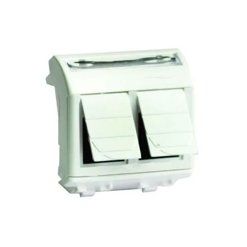 Розетка компьютерная 2-м СП 2мод. Brava RJ45 кат.5E бел. DKC 76656B Розетка компьютерная 2-м СП 2мод. Brava RJ45 кат.5E бел. DKC 76656B