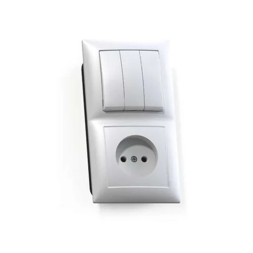 Блок СП БКВР-410 Селена (3-кл. выкл. + розетка) бел. Кунцево 8203