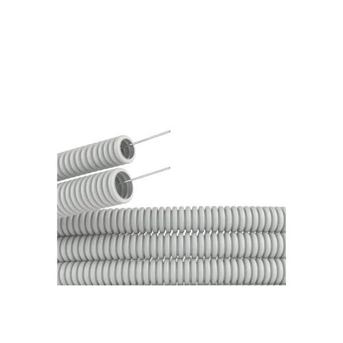 Труба гофрированная ПВХ гибкая тяжелая d25мм с протяжкой сер. (уп.50м) DKC 91525