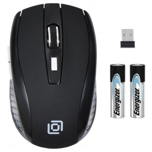 Мышь Оклик 455MW черный оптическая (1600dpi) беспроводная USB для ноутбука (6but)