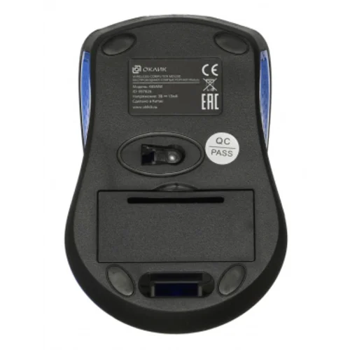Мышь Оклик 485MW черный/синий оптическая (1000dpi) беспроводная USB для ноутбука (3but) Мышь Оклик 485MW черный/синий оптическая (1000dpi) беспроводная USB для ноутбука (3but)