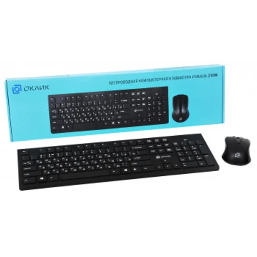 Клавиатура + мышь Оклик 250M клав:черный мышь:черный USB беспроводная slim (997834) Клавиатура + мышь Оклик 250M клав:черный мышь:черный USB беспроводная slim (997834)