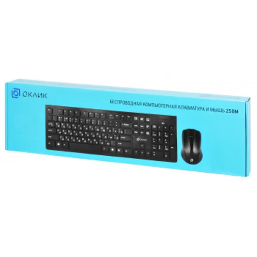 Клавиатура + мышь Оклик 250M клав:черный мышь:черный USB беспроводная slim (997834) Клавиатура + мышь Оклик 250M клав:черный мышь:черный USB беспроводная slim (997834)