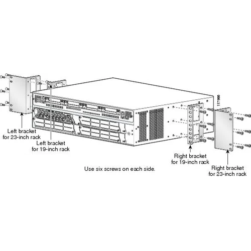 Крепление для маршрутизаторов Cisco 3845 в стойку 19" Крепление для маршрутизаторов Cisco 3845 в стойку 19"
