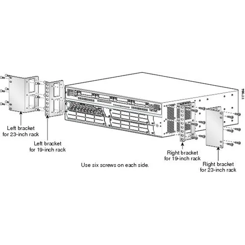 Крепление для маршрутизаторов Cisco 3845 в стойку 19" Крепление для маршрутизаторов Cisco 3845 в стойку 19"