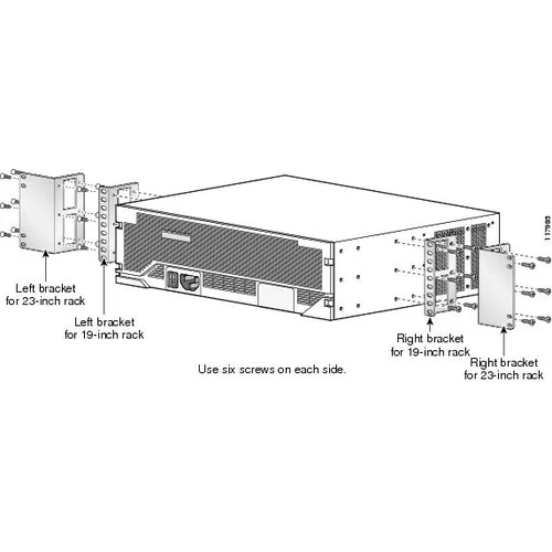 Крепление для маршрутизаторов Cisco 3845 в стойку 19" Крепление для маршрутизаторов Cisco 3845 в стойку 19"