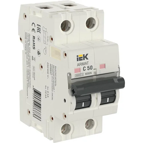 Выключатель автоматический модульный 2п C 50А M06N ARMAT IEK AR-M06N-2-C050