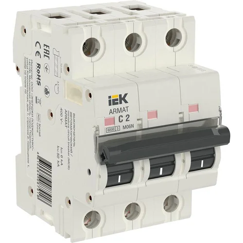 Выключатель автоматический модульный 3п C 2А M06N ARMAT IEK AR-M06N-3-C002