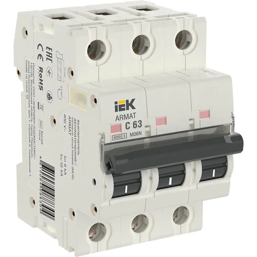 Выключатель автоматический модульный 3п C 63А M06N ARMAT IEK AR-M06N-3-C063