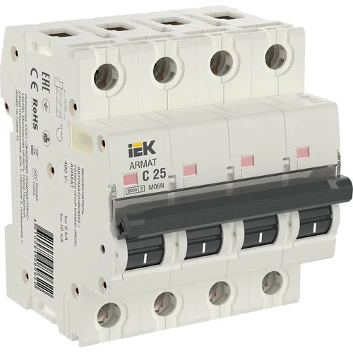 Выключатель автоматический модульный 4п C 25А M06N ARMAT IEK AR-M06N-4-C025