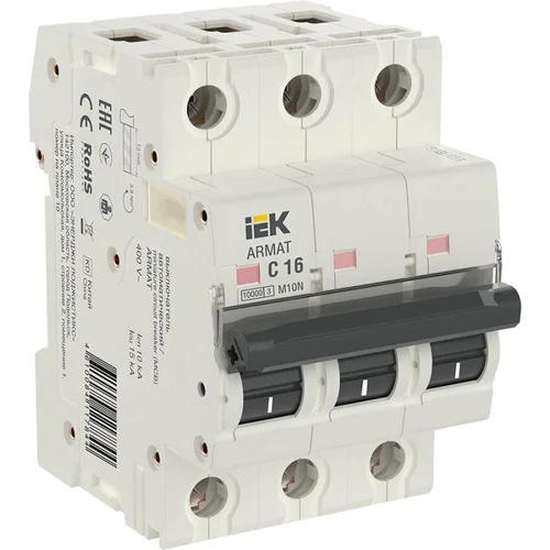 Выключатель автоматический модульный 3п C 16А M10N ARMAT IEK AR-M10N-3-C016