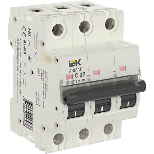 Выключатель автоматический модульный 3п C 32А M10N ARMAT IEK AR-M10N-3-C032