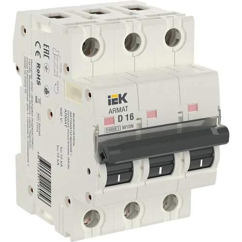Выключатель автоматический модульный 3п D 16А M10N ARMAT IEK AR-M10N-3-D016