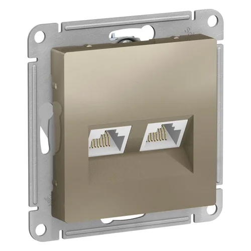 Розетка компьютерная 2-м AtlasDesign RJ45 кат.5E механизм шампань SE ATN000585 Розетка компьютерная 2-м AtlasDesign RJ45 кат.5E механизм шампань SE ATN000585
