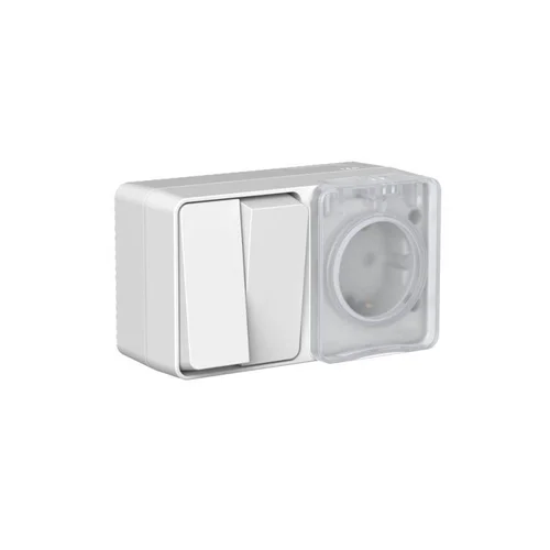 Блок ОП AtlasDesign PROFI IP54 (розетка 16А заземл. защ. шторки + 2-кл. выключатель 10А) сер. SE ATN