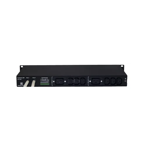 Автоматический ввод резерва ELEMY ATS-1203/32/S/E/DO 1U, 220В, 32А, вход 2хIEC60309, выход 2хC19/6хC13