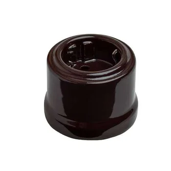 Розетка 1-м ОП Лизетта 16А IP20 ретро с заземл. керамика корич. Bironi B1-101-02