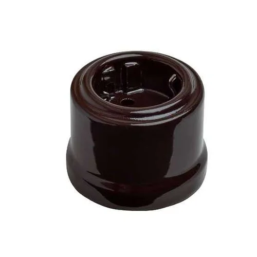 Розетка 1-м ОП Лизетта 16А IP20 ретро с заземл. керамика корич. Bironi B1-101-02