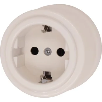 Розетка З-кл. пластик песочн. зол. Bironi B1-101-24