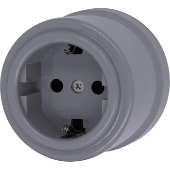 Розетка З-кл. пластик титан Bironi B1-101-26