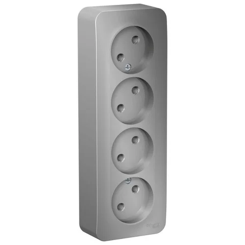 Розетка 4-м ОП Blanca 16А IP20 250В без заземл. без защ. шторок с изолир. пластиной алюм. SE BLNRA00 Розетка 4-м ОП Blanca 16А IP20 250В без заземл. без защ. шторок с изолир. пластиной алюм. SE BLNRA00