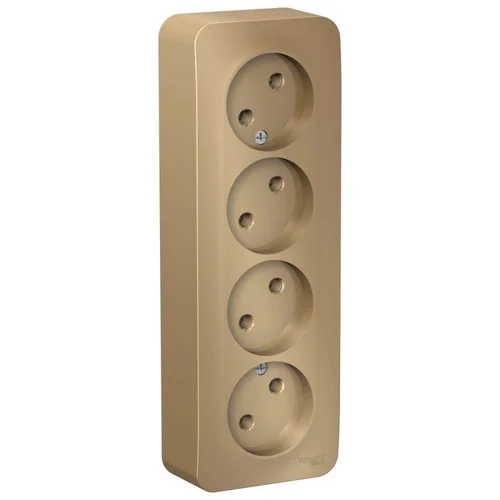 Розетка 4-м ОП Blanca 16А IP20 250В без заземл. без защ. шторок с изолир. пластиной титан SE BLNRA00