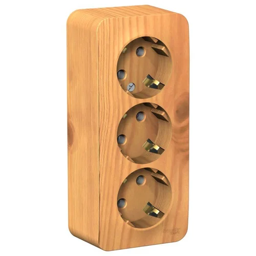 Розетка 3-м ОП Blanca 16А IP20 250В с заземл. без защ. шторок с изолир. пластиной ясень SE BLNRA0103