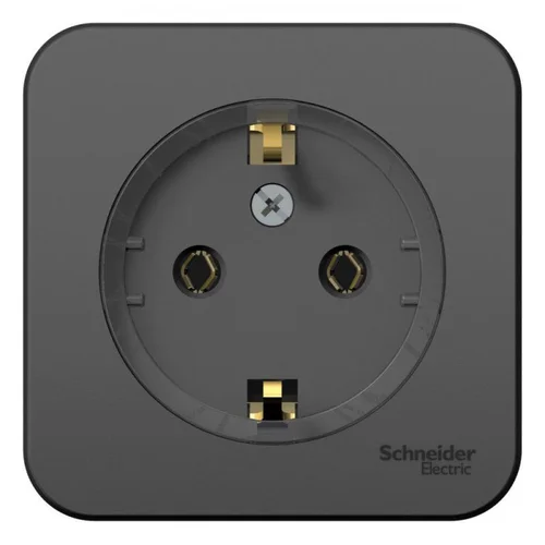 Розетка 1-м ОП Blanca 16А IP20 250В с заземл. без защ. шторок с изолир. пластиной (компакт) антрацит