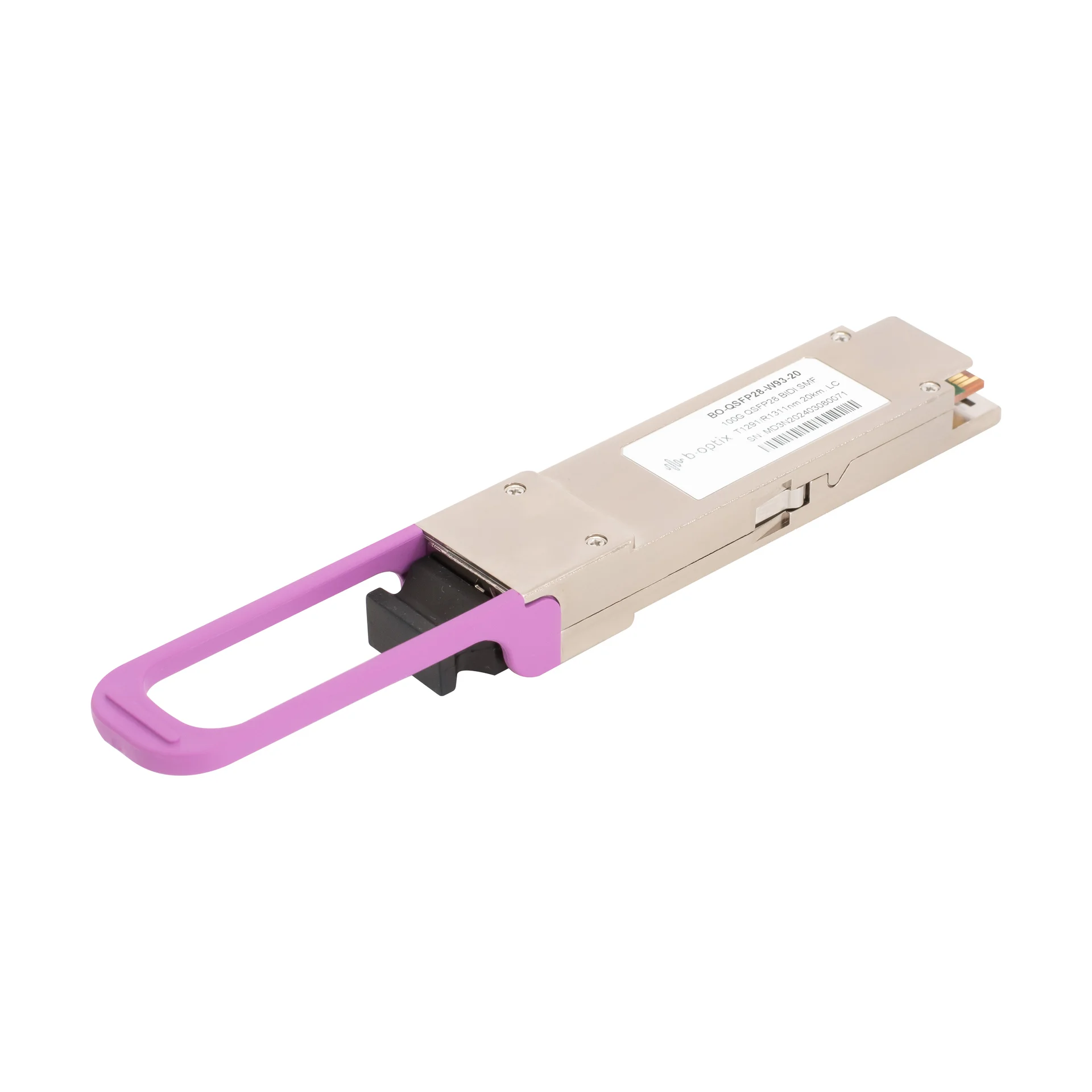 Модуль B-OptiX, QSFP28 100GBASE, BiDi, 1291нм, разъем LC дальность до 20км Модуль B-OptiX, QSFP28 100GBASE, BiDi, 1291нм, разъем LC дальность до 20км