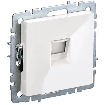 Розетка компьютерная СП RJ45 кат.5E BRITE РК10-БрБ бел. IEK BR-K10-1-K01