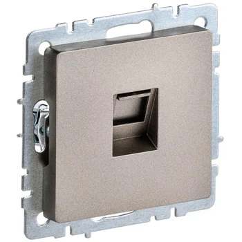 Розетка компьютерная СП RJ45 кат.5E BRITE РК10-БрШ шампань IEK BR-K10-1-K37 Розетка компьютерная СП RJ45 кат.5E BRITE РК10-БрШ шампань IEK BR-K10-1-K37