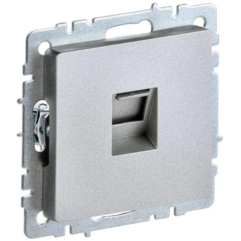 Розетка компьютерная СП RJ45 кат.5E BRITE РК10-БрА алюм. IEK BR-K10-1-K47 Розетка компьютерная СП RJ45 кат.5E BRITE РК10-БрА алюм. IEK BR-K10-1-K47