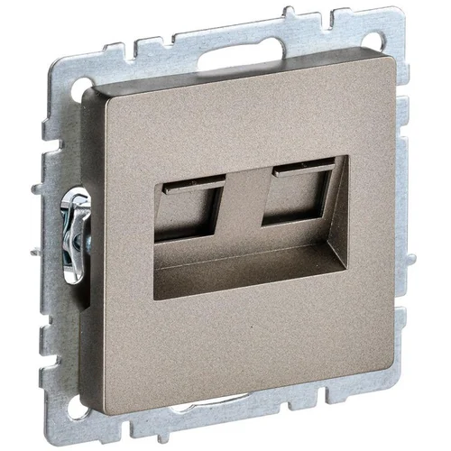 Розетка компьютерная двойная СП RJ45 кат.5E BRITE РК10-2-БрШ шампань IEK BR-K20-1-K37 Розетка компьютерная двойная СП RJ45 кат.5E BRITE РК10-2-БрШ шампань IEK BR-K20-1-K37