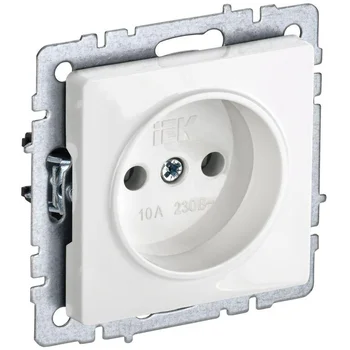 Розетка BRITE РС10-1-0-БрБ 10А без заземл. без защ. шторок бел. IEK BR-R10-10-K01 Розетка BRITE РС10-1-0-БрБ 10А без заземл. без защ. шторок бел. IEK BR-R10-10-K01