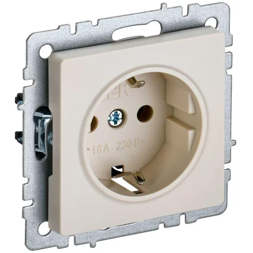 Розетка BRITE РС14-1-0-БрКр 16А с заземл. защ. шторки беж. IEK BR-R14-16-K10 Розетка BRITE РС14-1-0-БрКр 16А с заземл. защ. шторки беж. IEK BR-R14-16-K10