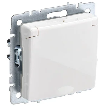 Розетка BRITE РСбш10-3-БрБ 16А IP20 с заземл. защ. шторки с крышкой бел. IEK BR-R16-16-K01