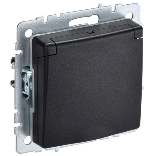 Розетка BRITE РСбш10-3-БрЧ 16А IP20 с заземл. защ. шторки с крышкой черн. IEK BR-R16-16-K02 Розетка BRITE РСбш10-3-БрЧ 16А IP20 с заземл. защ. шторки с крышкой черн. IEK BR-R16-16-K02