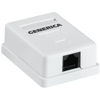 Розетка компьютерная 1-м ОП RJ45 кат.5E UTP GENERICA CS2-1C5EU-12-G Розетка компьютерная 1-м ОП RJ45 кат.5E UTP GENERICA CS2-1C5EU-12-G