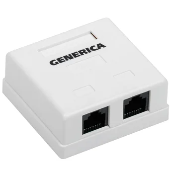 Розетка компьютерная 2-м ОП RJ45 кат.5E UTP GENERICA CS2-1C5EU-22-G Розетка компьютерная 2-м ОП RJ45 кат.5E UTP GENERICA CS2-1C5EU-22-G
