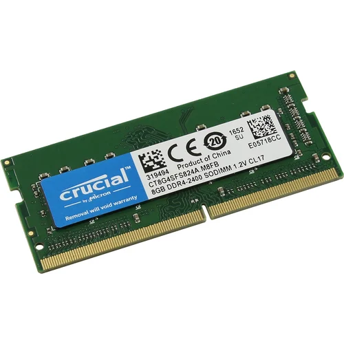 Память 8GB Crucial 2400MHz DDR4 ECC Unbuffered SODIMM 1Rx8